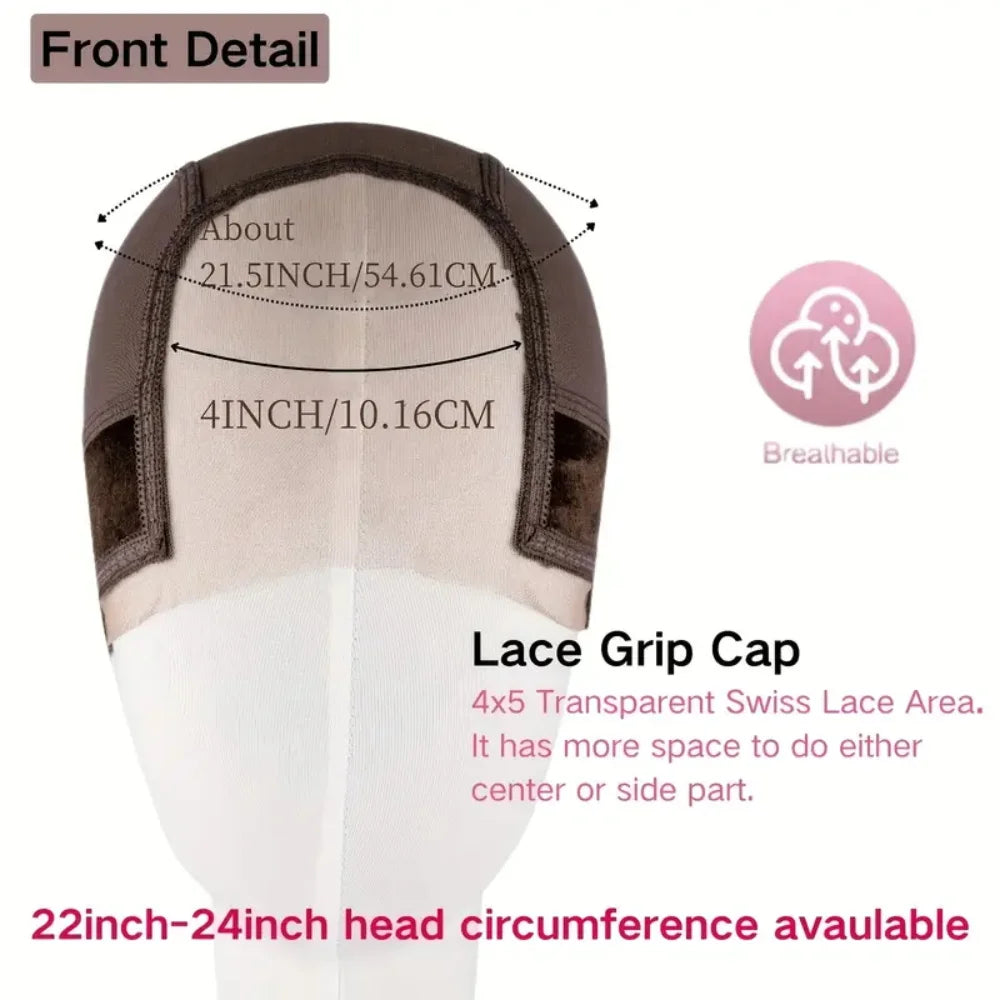 Non Slip Lace Wig Grip Cap with Ear Cutouts & Velcro