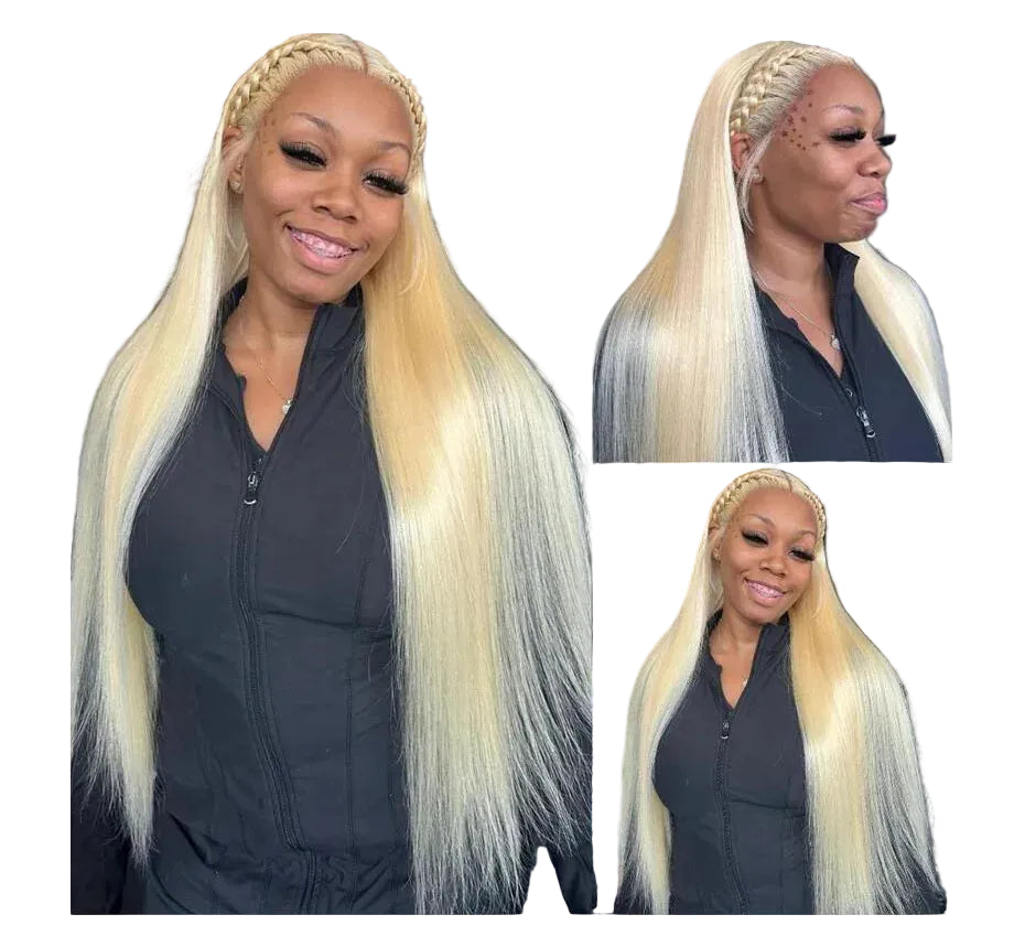 613 Blonde HD Transparent Lace Front Human Hair Wig