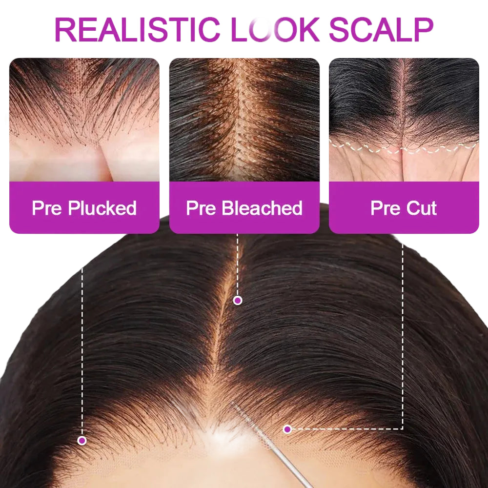 HD Lace Frontal Glueless Body Wave Bob Human Hair Wig