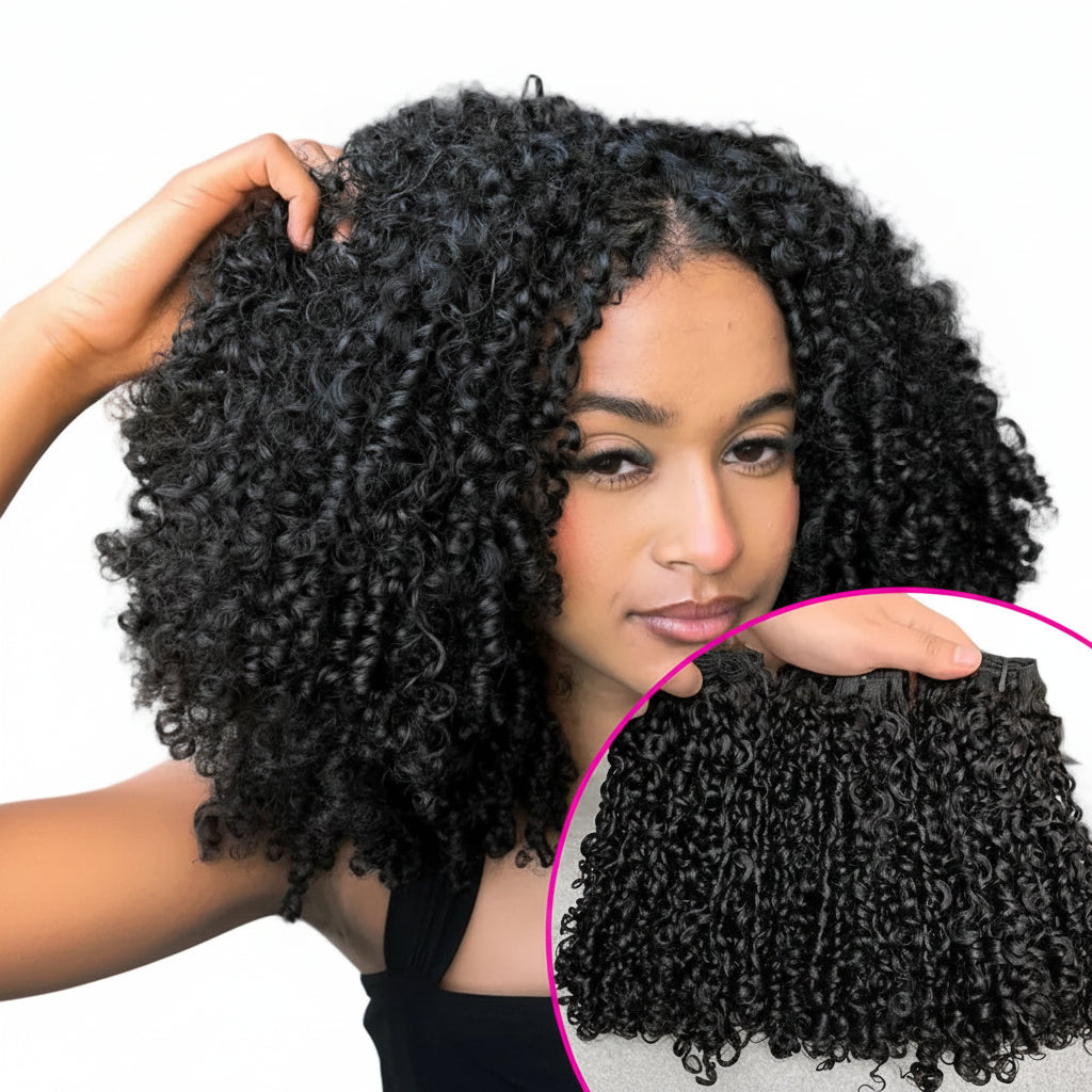 Mèches de Cheveux Humains Pixie Bouclés Vierge 16A