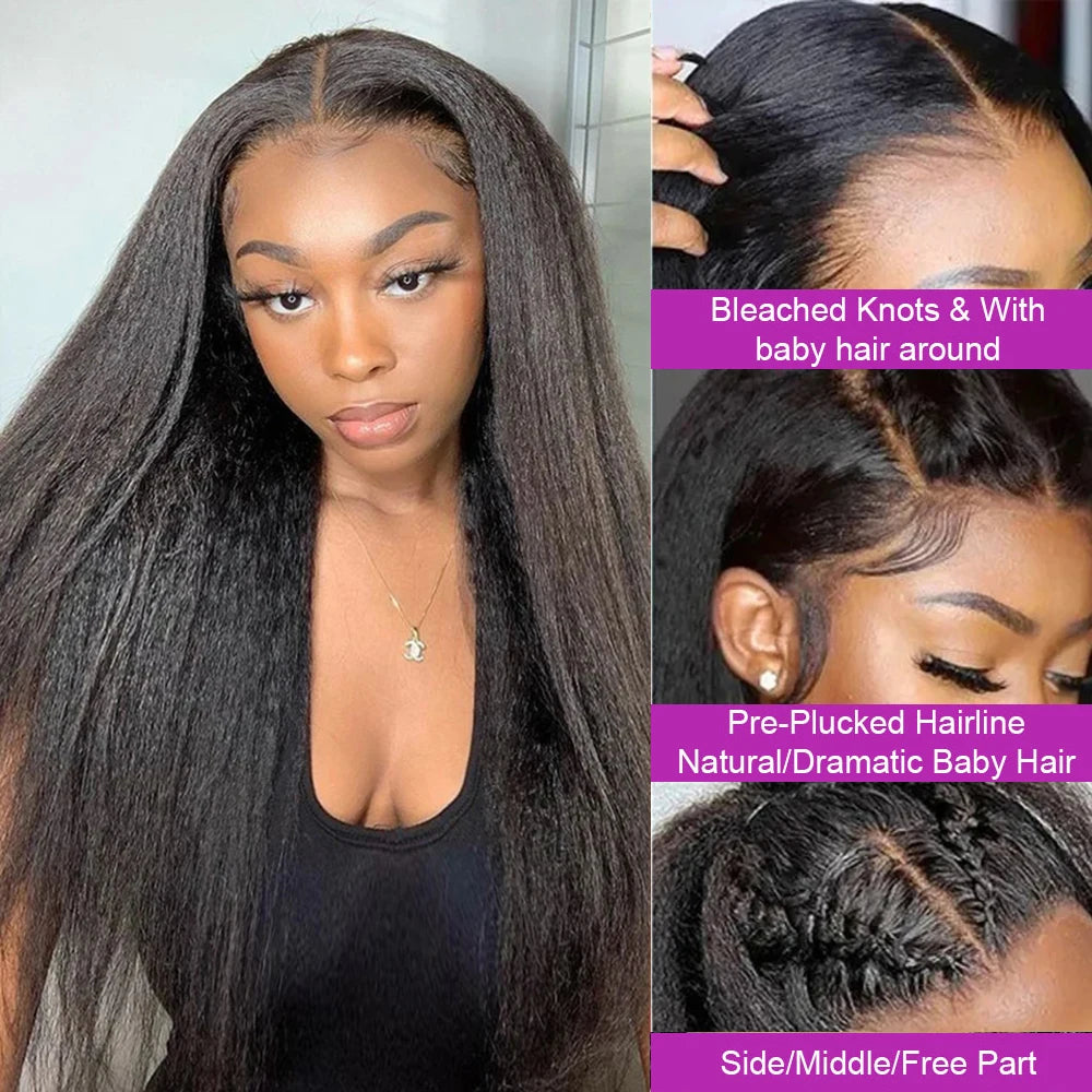 Kinky Straight HD Lace Front Human Hair Wig
