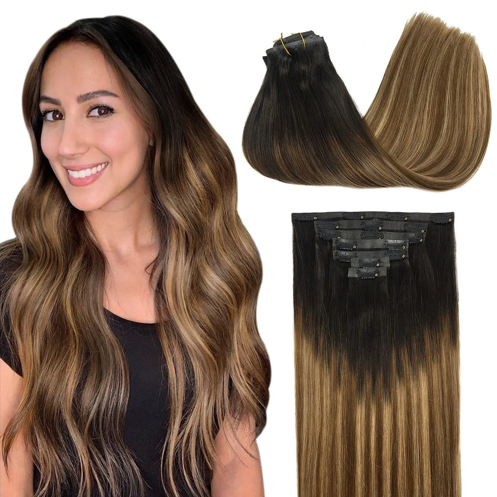 Seamless Clip In Human Hair Extensions – Invisible PU 150g