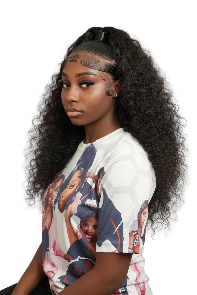 HD Transparent Lace Front Wig Deep Wave Human Hair