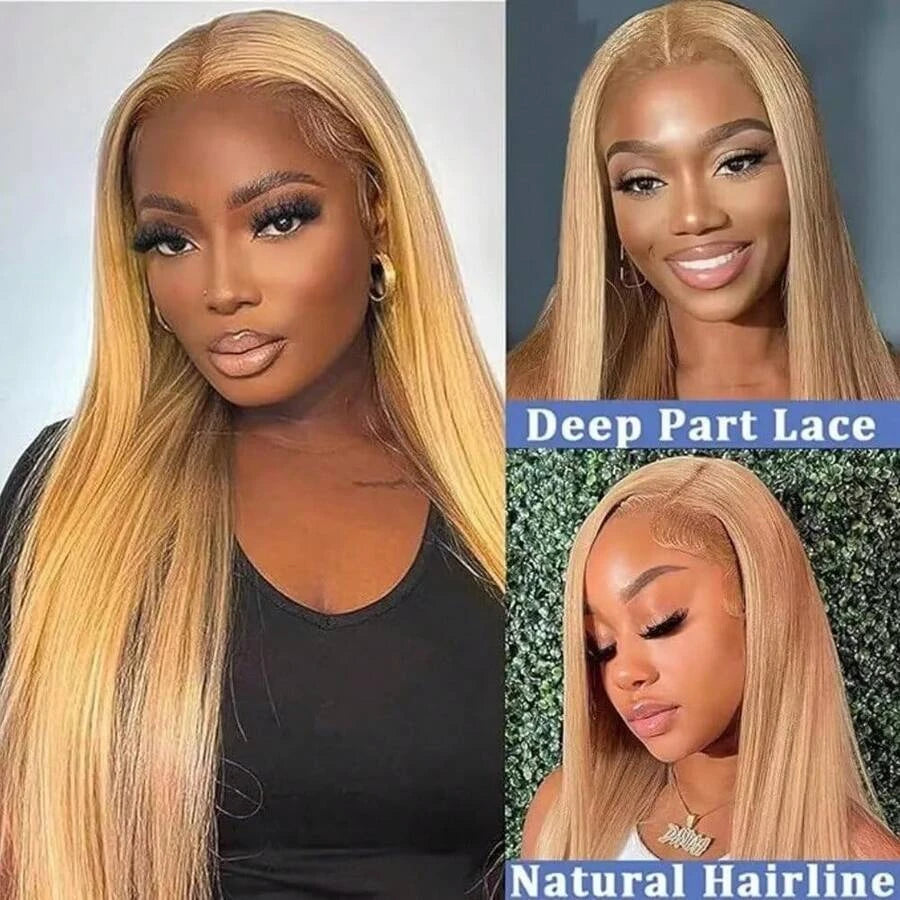 Honey Blonde 13x6 HD Lace Front Wig – Human Hair, 200% Density