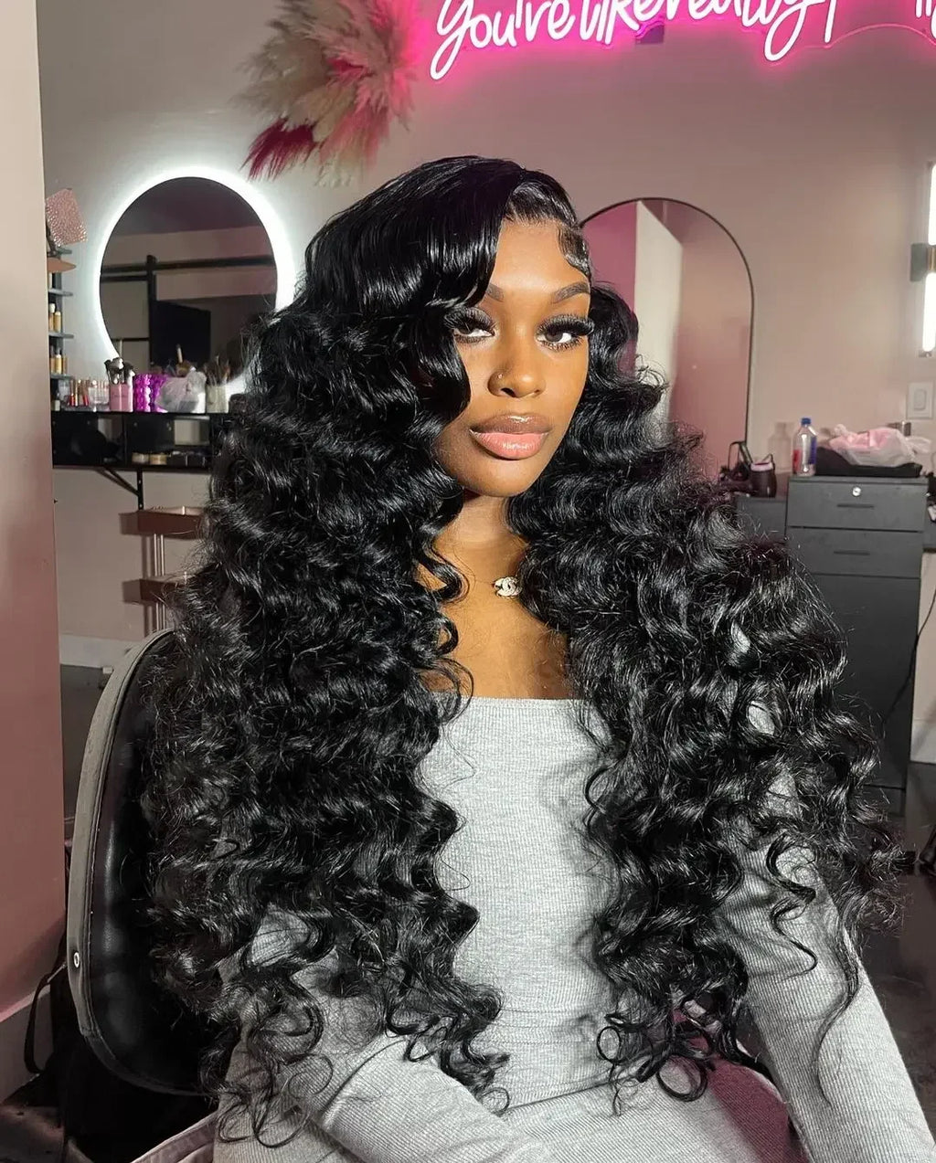 Perruque Lace Front 13x6 HD en Cheveux Humains Ondulés Profonds et Souples