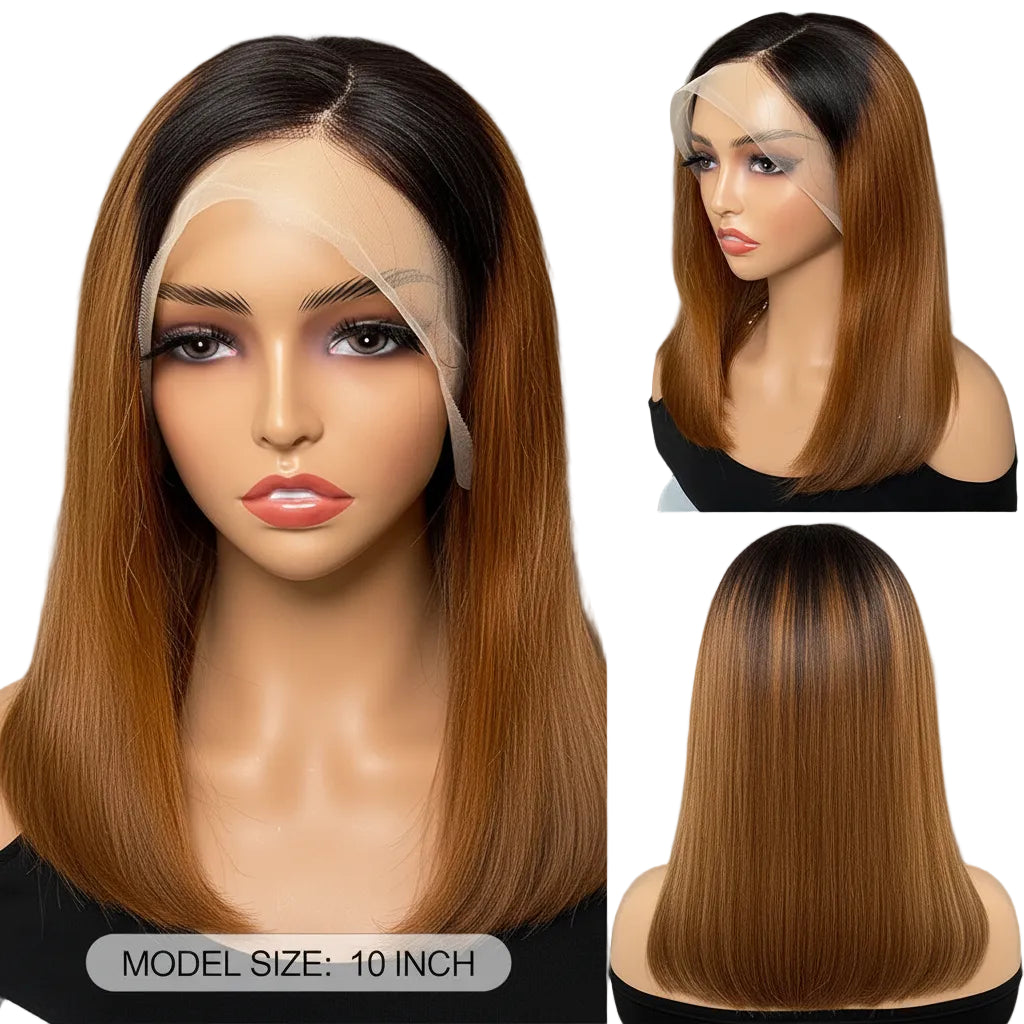 T1B/30 Dantel Frontal Bob Peruk, 13x4 İnsan Saçı