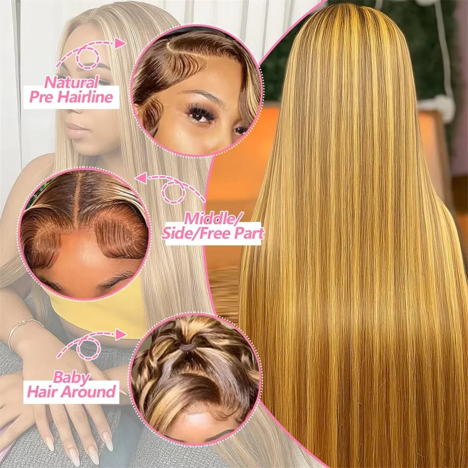 613 Blonde Lace Front Human Hair Wig 13x4 HD Glueless