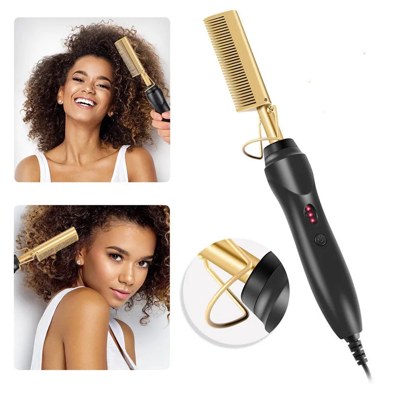 Spazzola piastra per capelli calda per parrucche e capelli naturali  