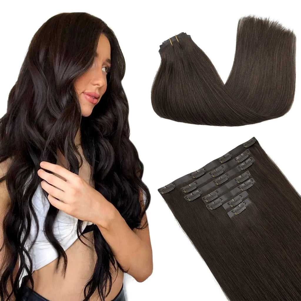 Seamless Clip In Human Hair Extensions – Invisible PU 150g