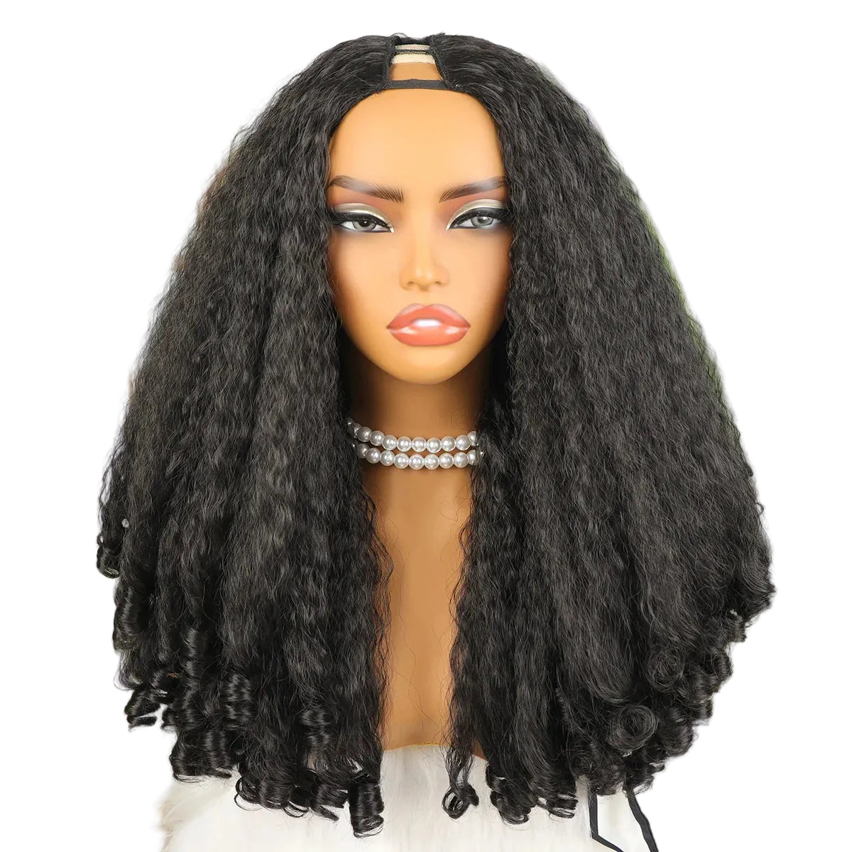 Afro Kinky Straight V Part Half Wig – Glueless