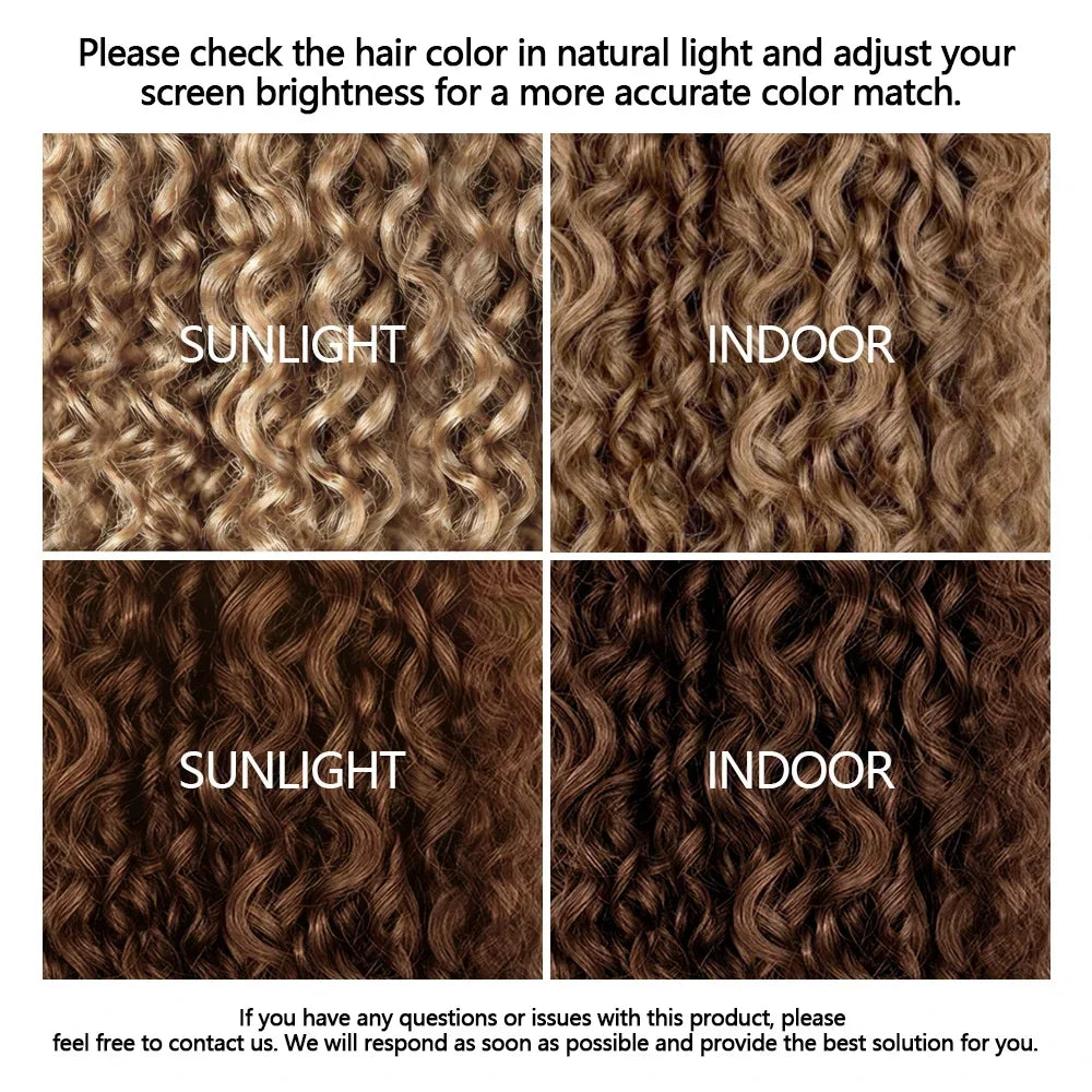 Honey Blonde Burmese Curly Human Hair Feather Crochet