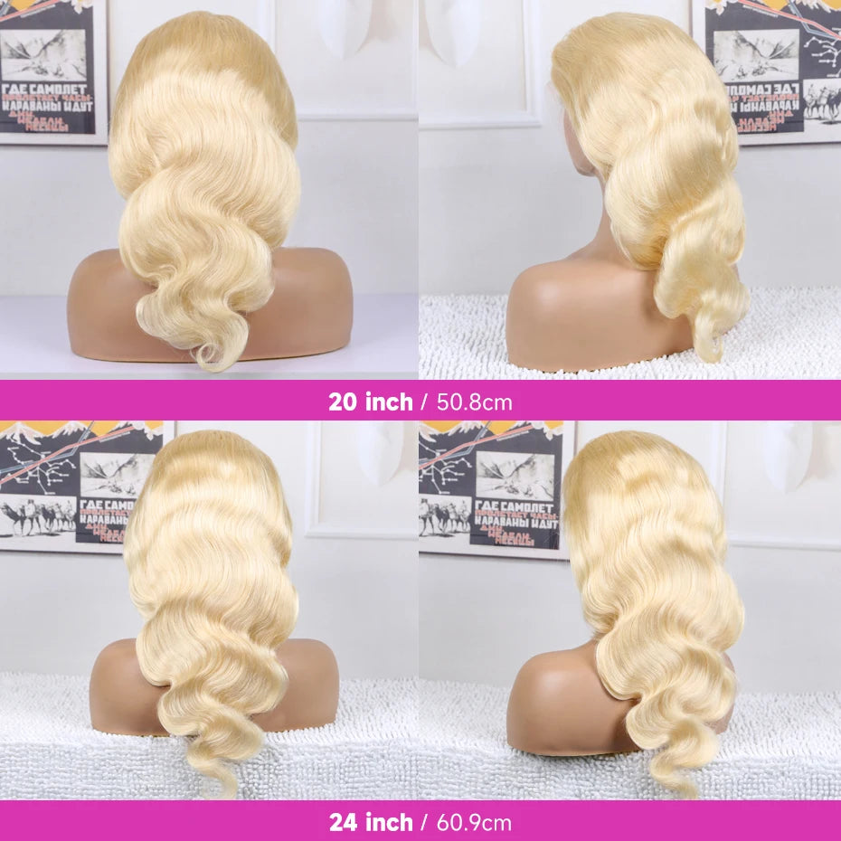 Honey Blonde Body Wave Transparent Lace Front Wig