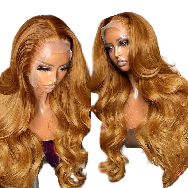 Ingwerblond 13x4 HD Lace Front Body Wave Echthaar-Perücke