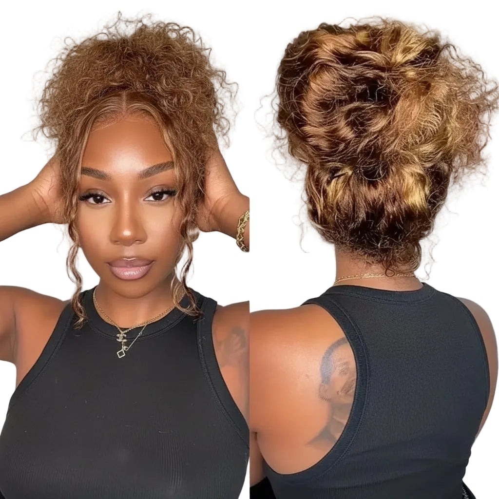 Deep Wave 360 Lace Front Wig Human Hair 250 Density Highlight