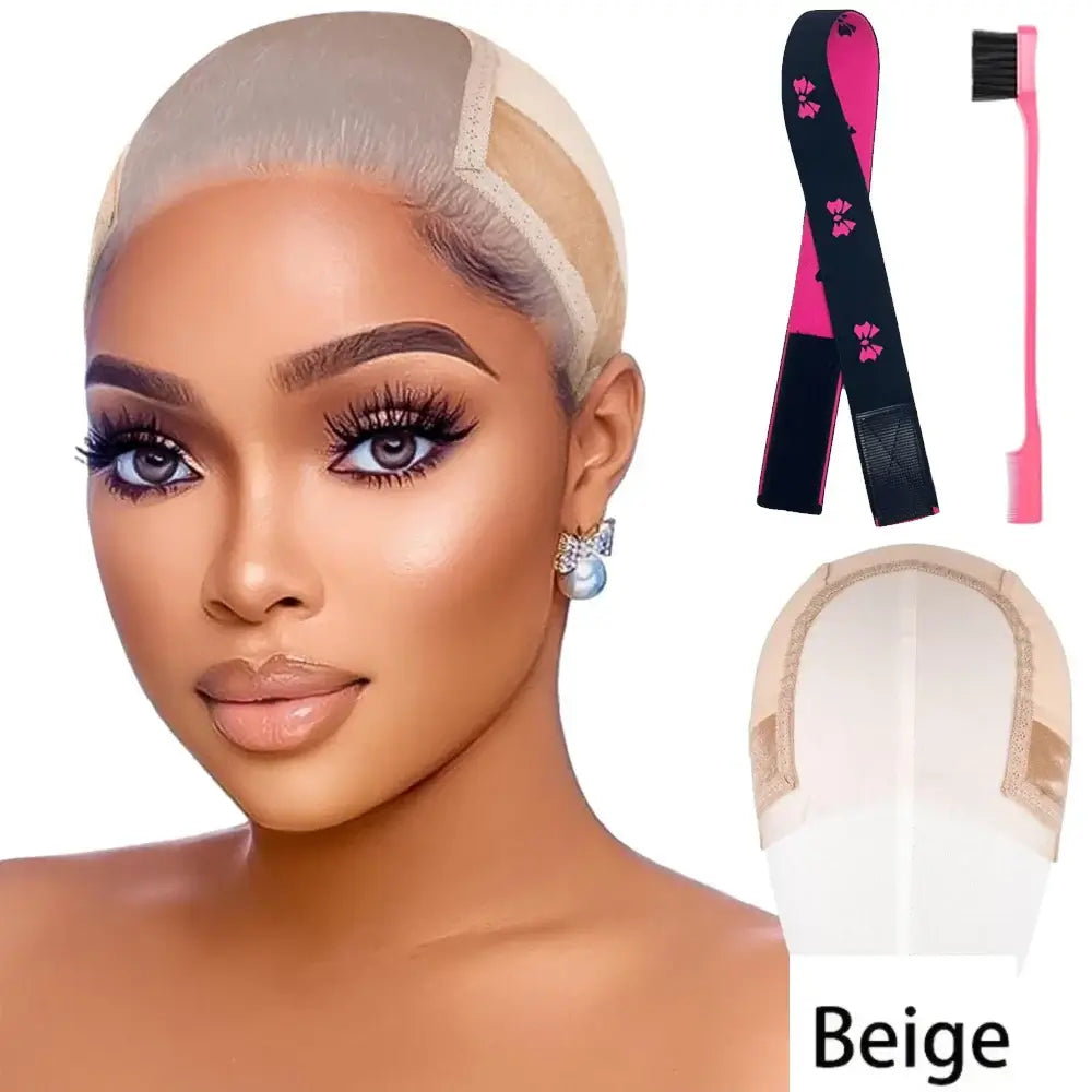 Non Slip Lace Wig Grip Cap with Ear Cutouts & Velcro
