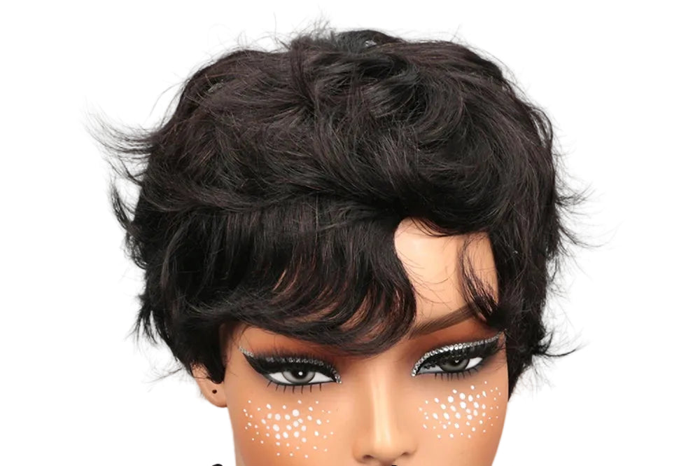 Light Brown Pixie Cut Wig – Short 100% Human Hair, Glueless