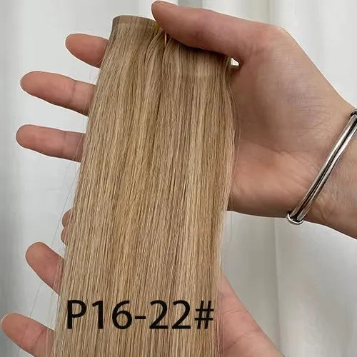 Extensions à clips invisibles en cheveux humains raides