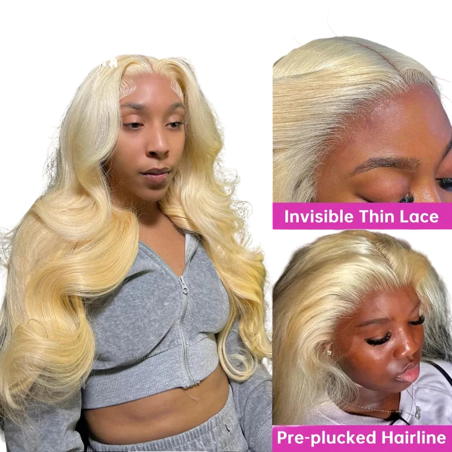 Honey Blonde Body Wave Transparent Lace Front Wig