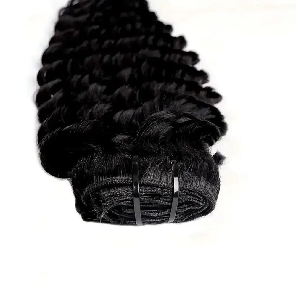 Extensions de cheveux humains à clipser Deep Wave, 8 pièces, 120 g
