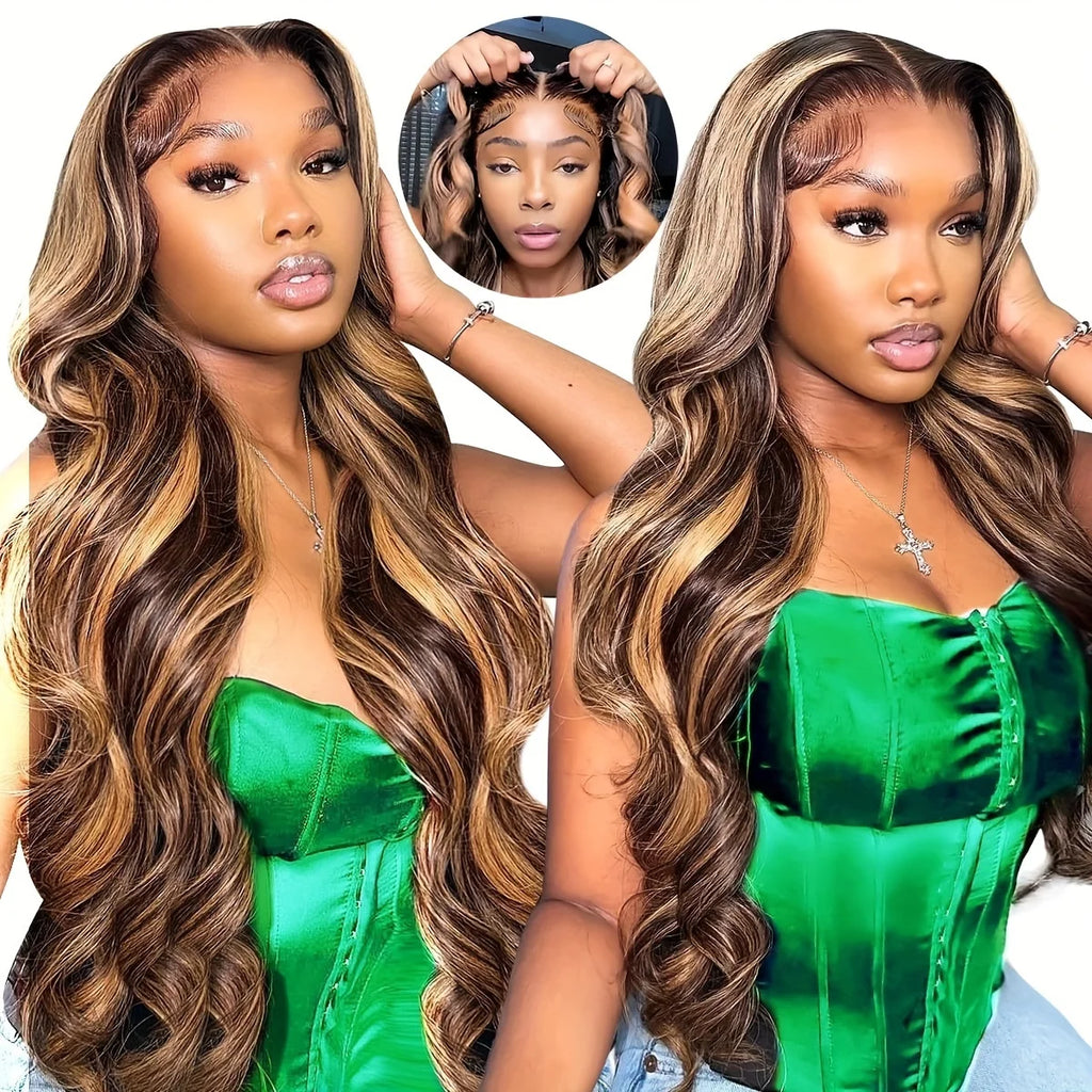 Honey Blonde Body Wave Lace Front Wig HD 13x4 200%