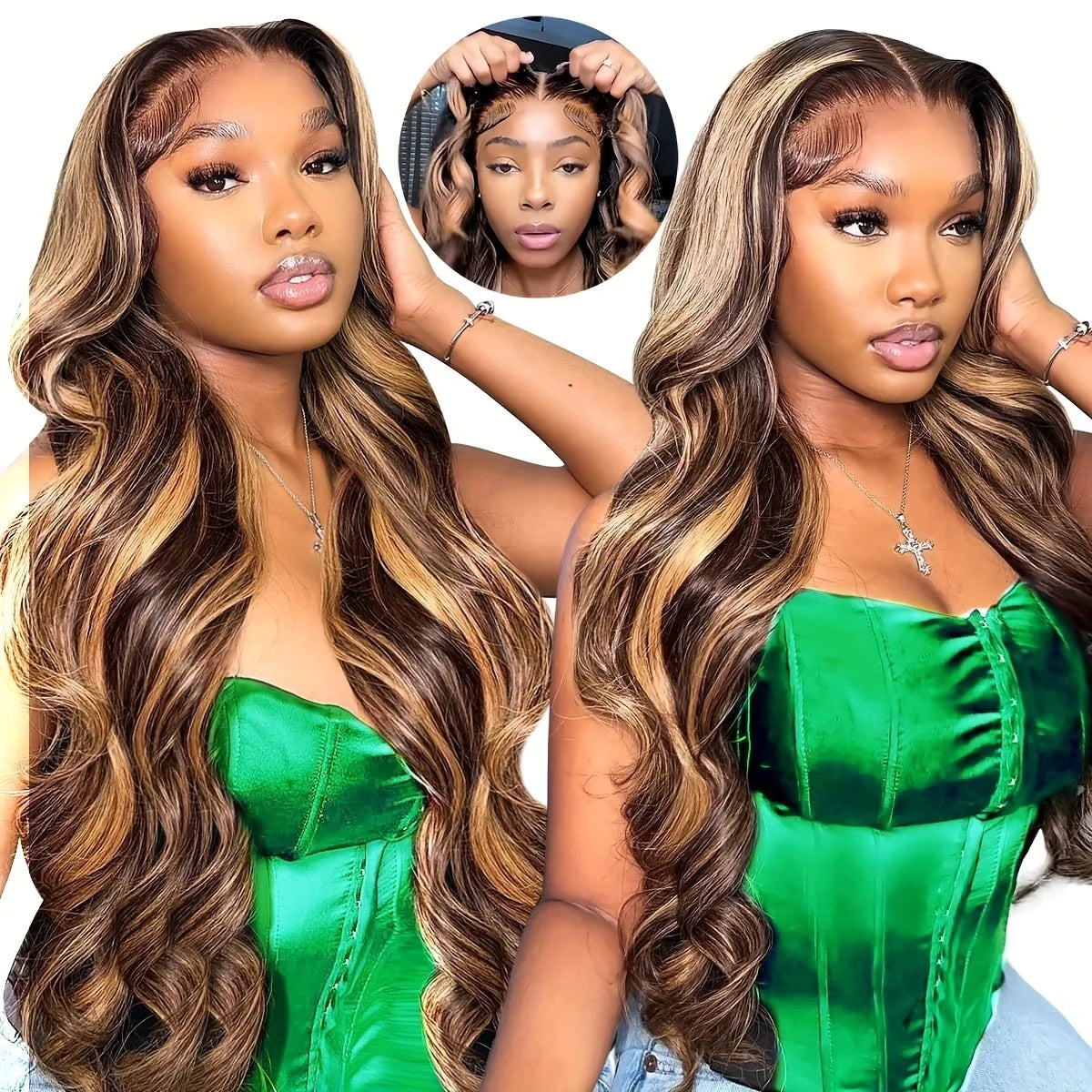 Honey Blonde Body Wave Lace Front Wig HD 13x4 200%