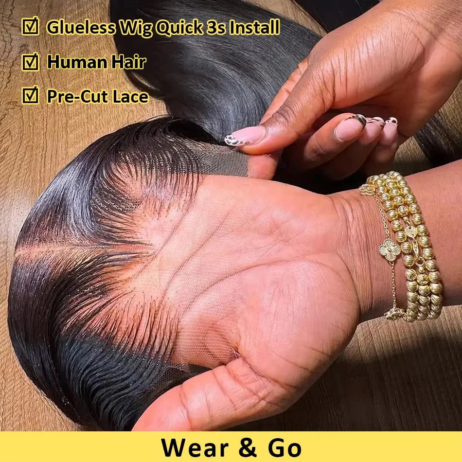 Bone Straight HD Lace Frontal Glueless Wig