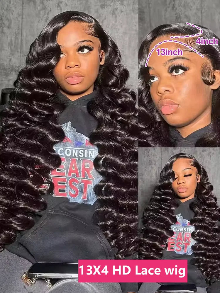 Perruque Lace Front 13x6 HD en Cheveux Humains Ondulés Profonds et Souples