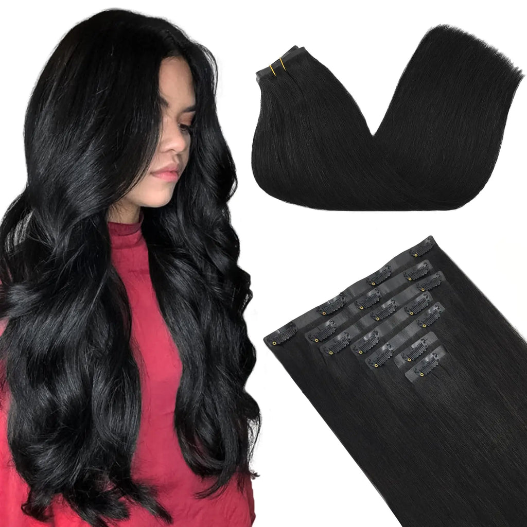 Seamless Clip In Human Hair Extensions – Invisible PU 150g