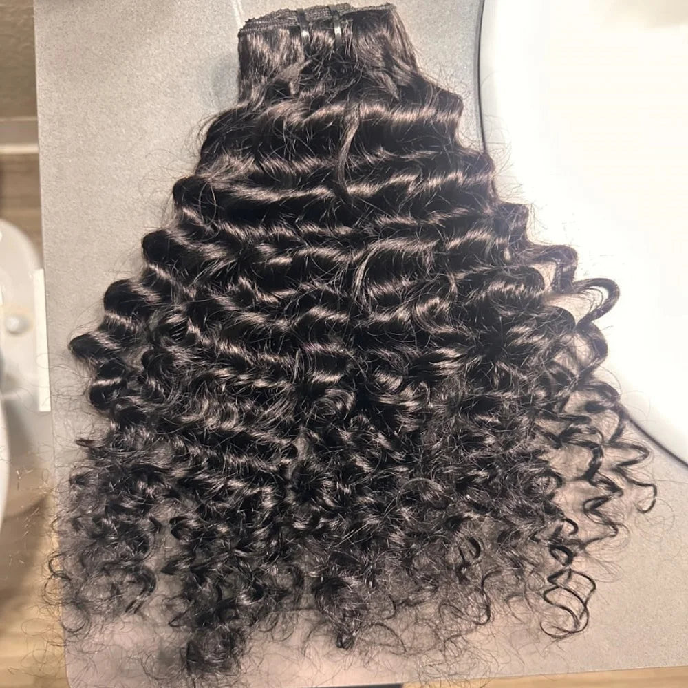 Extensions à Clip Seamless Cheveux Humains Ondulés Profonds 4C 8 Pièces