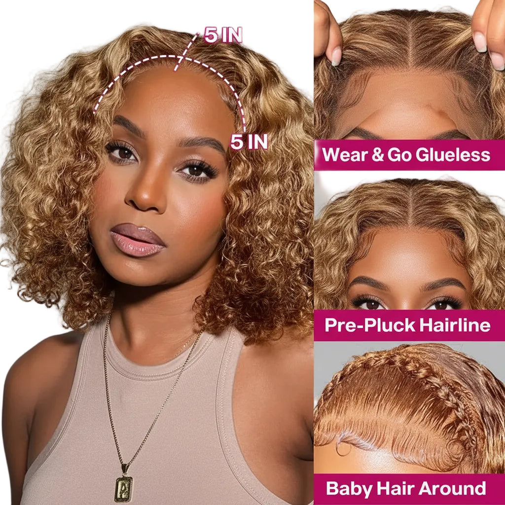 Ombre Deep Wave Lace Front Wig Human Hair