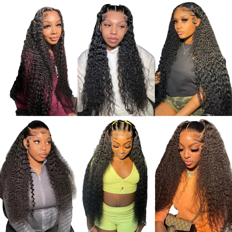 HD Transparent Lace Front Wig Deep Wave Human Hair