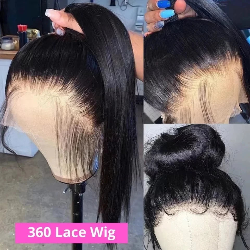 360 HD Lace Front Human Hair Wig 250% Density Straight
