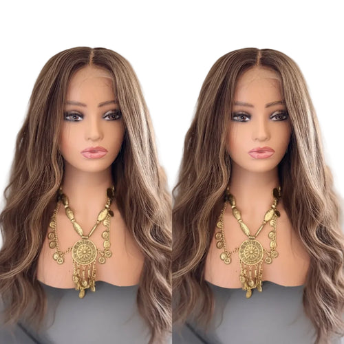 13x4 Ombre Caramel Brown Synthetic HD Lace Front Wig