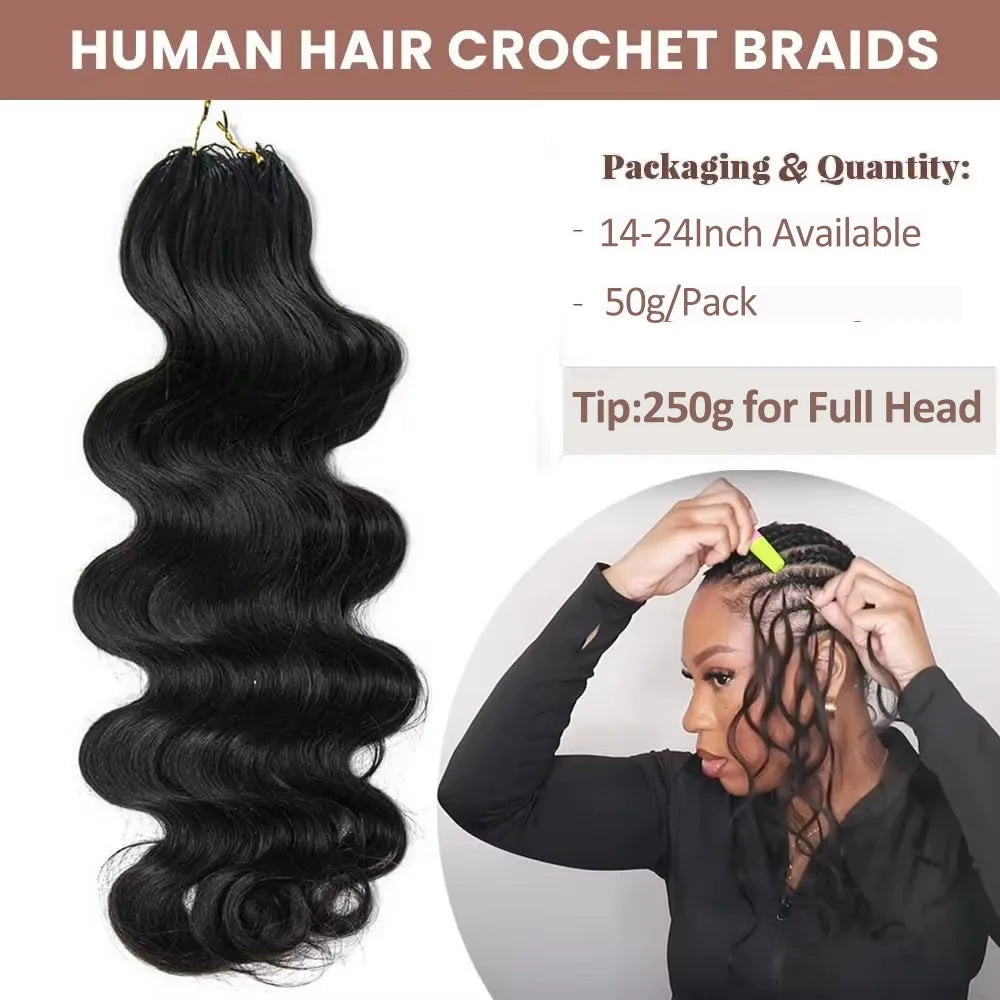 Extensions de cheveux humains au crochet Miracle Knots – Ondulation naturelle bohème