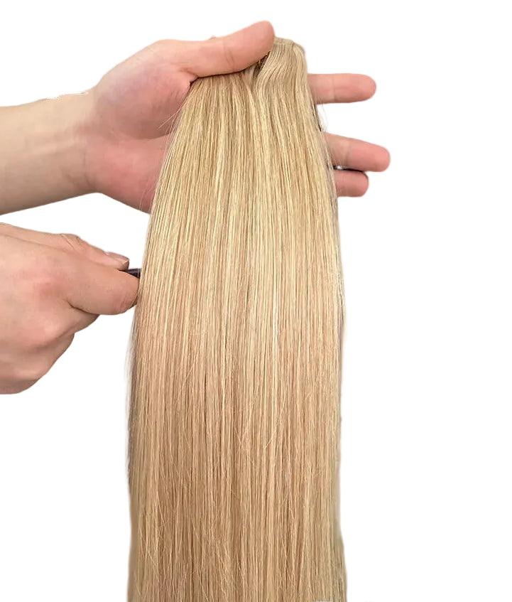 Extensions à clips en cheveux humains PU invisibles, 7 pièces, 110 g