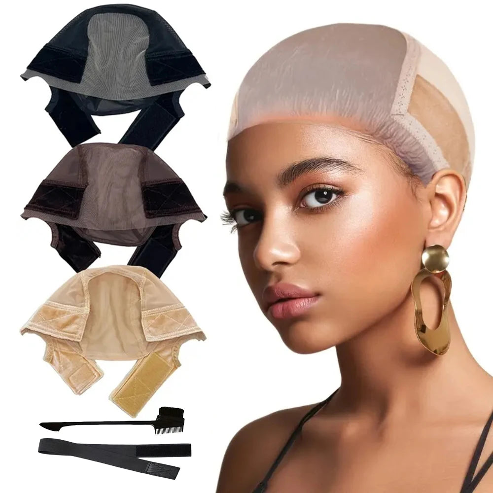 Non Slip Lace Wig Grip Cap with Ear Cutouts & Velcro