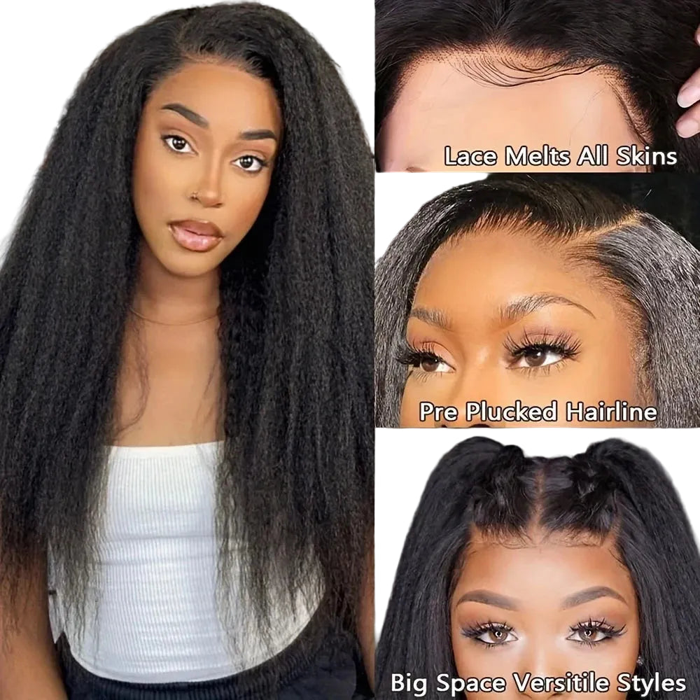 Kinky Straight HD Lace Front Human Hair Wig