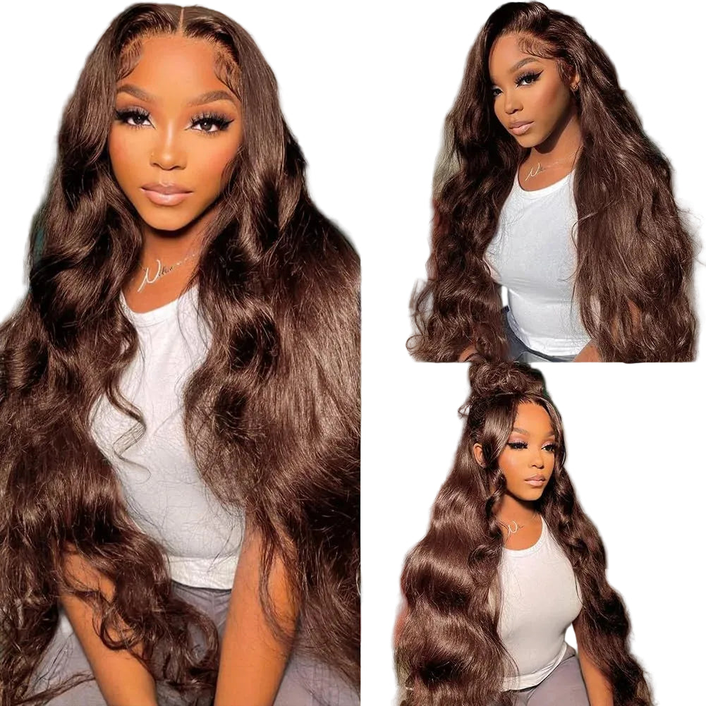 Chocolate Brown Body Wave HD Lace Front Wig
