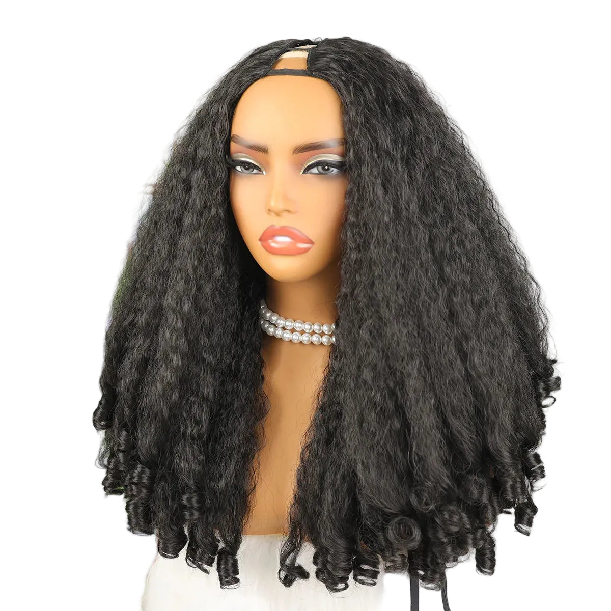 Afro Kinky Straight V Part Half Wig – Glueless
