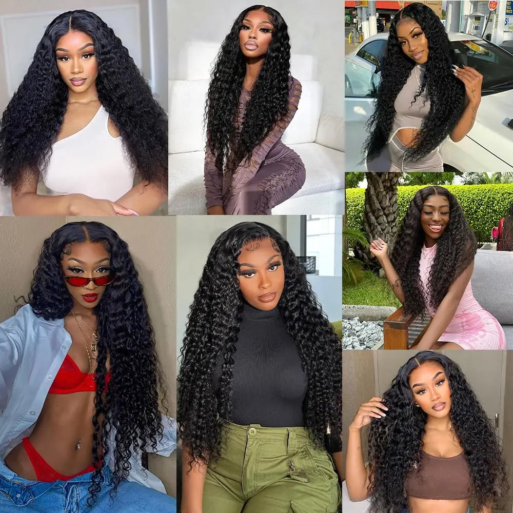 Extensions de cheveux humains à clipser Deep Wave, 8 pièces, 120 g
