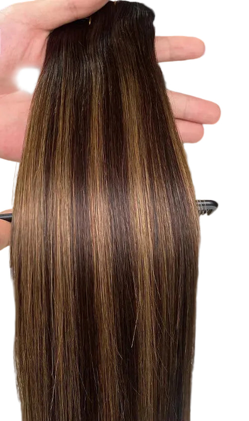 Seamless PU Clip In Human Hair Extensions 7pcs 110g