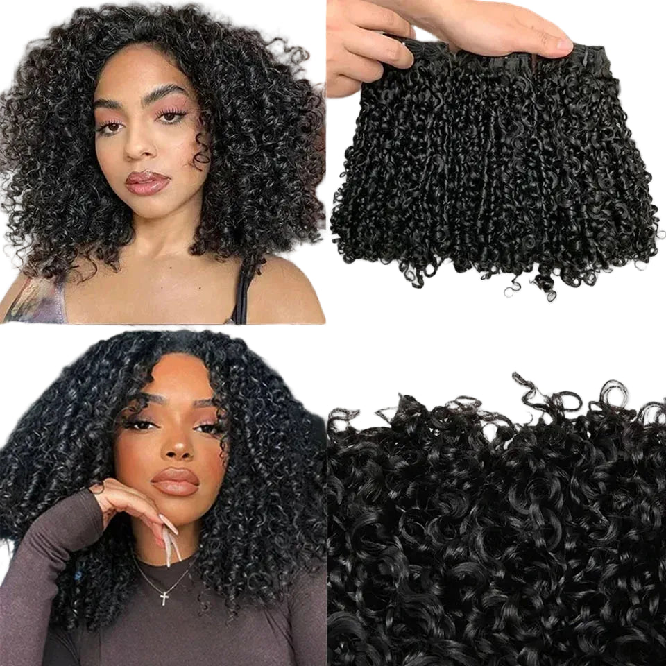 Mèches de Cheveux Humains Pixie Bouclés Vierge 16A
