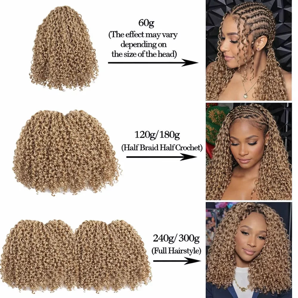 Honey Blonde Burmese Curly Human Hair Feather Crochet