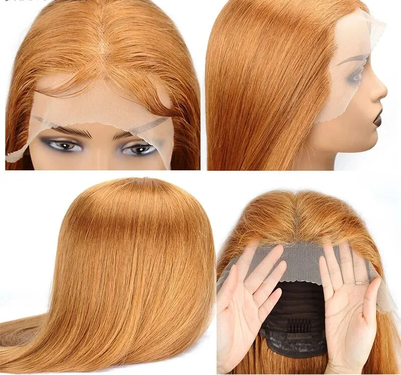Ingwerblond 13x4 HD Lace Front Body Wave Echthaar-Perücke