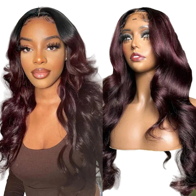 Burgundy Wear and Go Glueless Body Wave Human Hair Wig