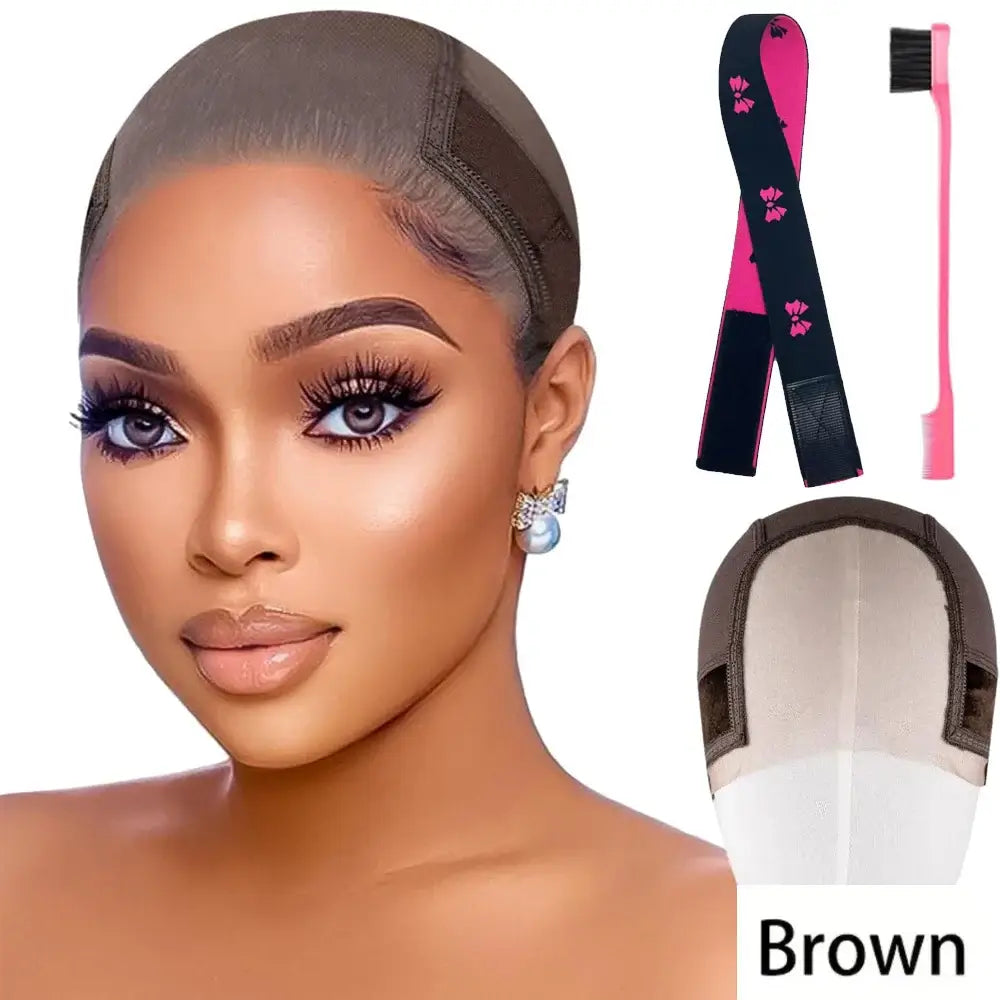 Non Slip Lace Wig Grip Cap with Ear Cutouts & Velcro