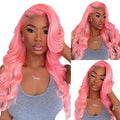 Pink Body Wave 13x6 HD Lace Frontal Brazilian Human Hair Wig