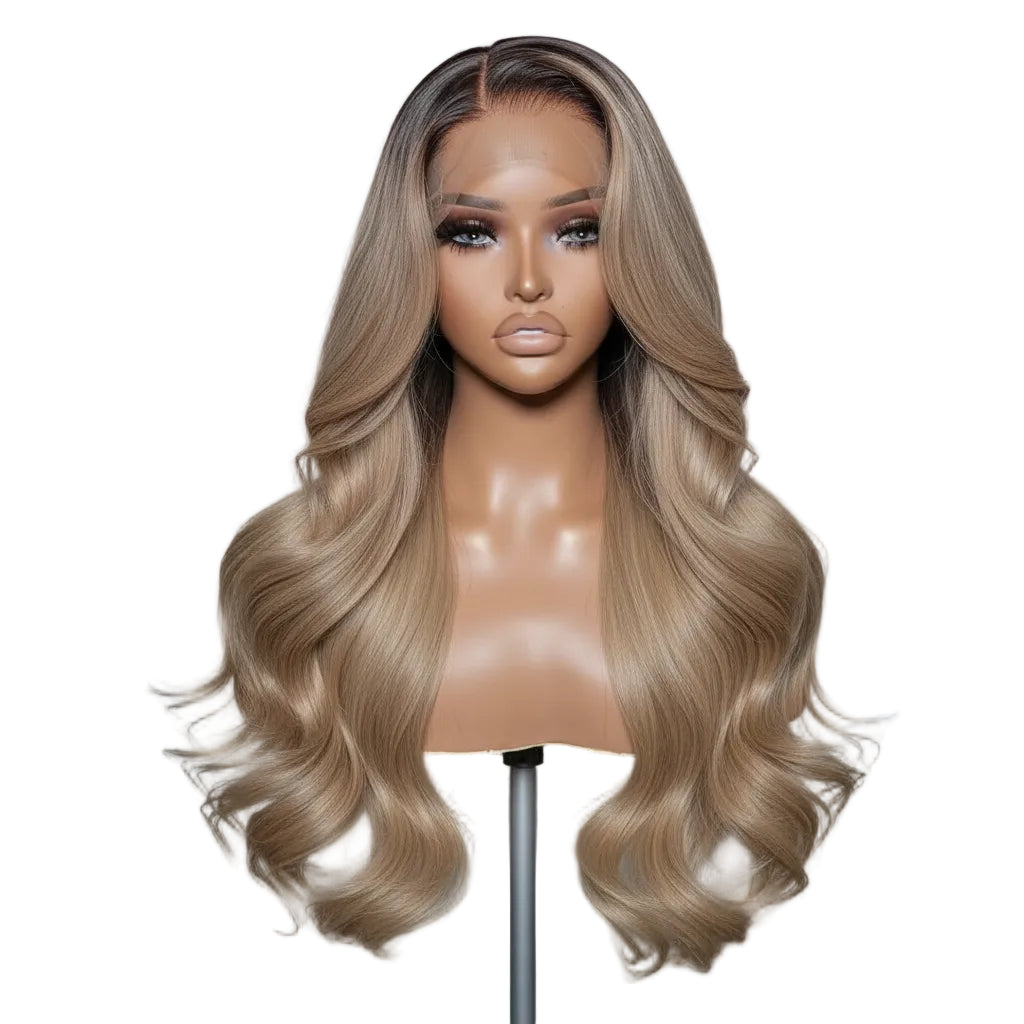 Ombre Brown Blonde Human Hair Wig Body Wave HD