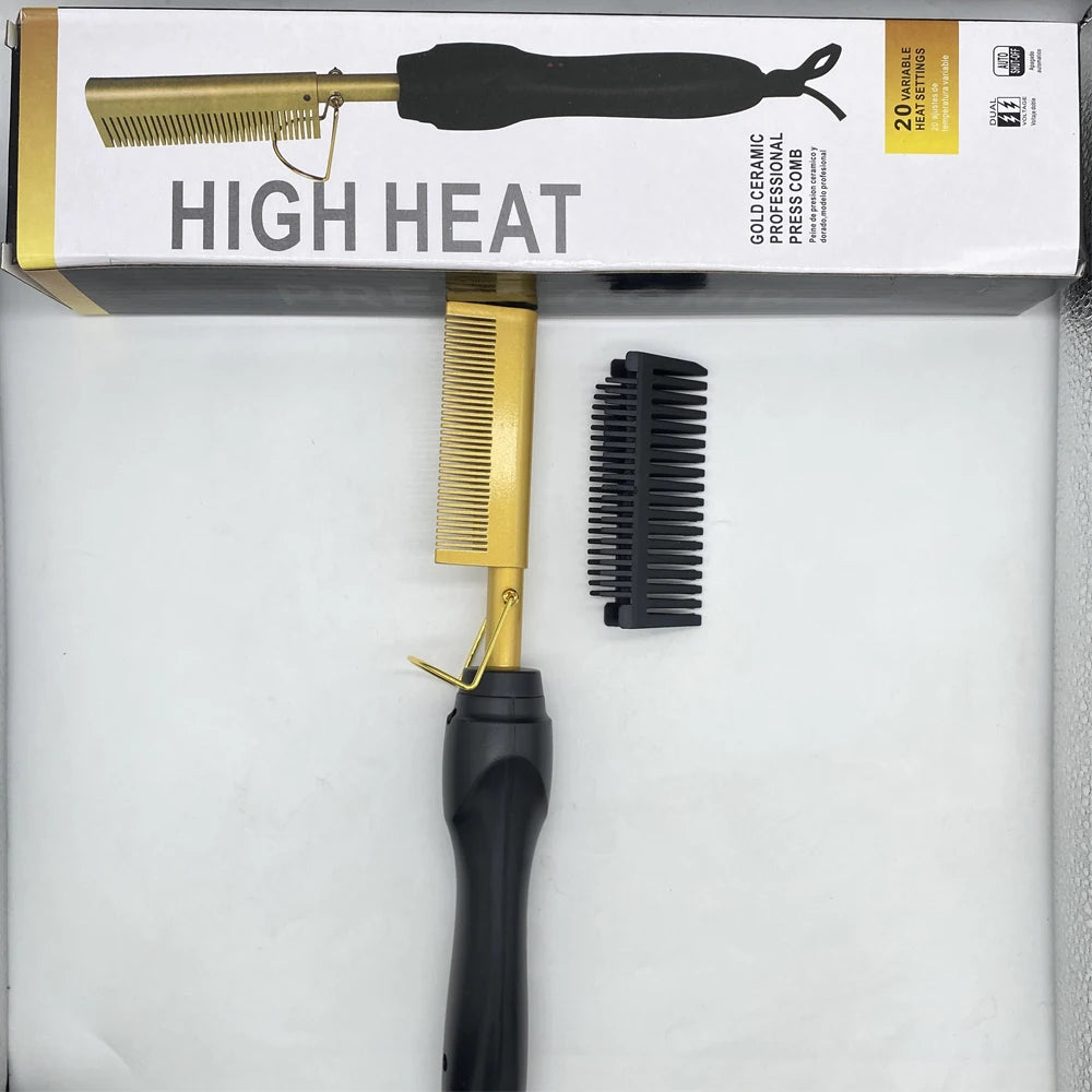 Brosse à lisser pour peignes chauds pour perruques et cheveux naturels