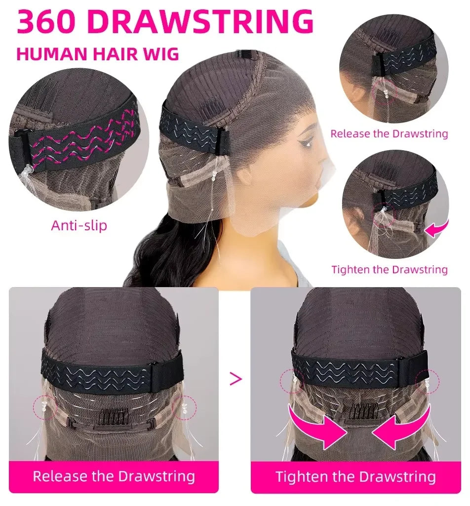 Perruque lace front Body Wave Cheveux humains – HD 13x6 & 360 sans colle